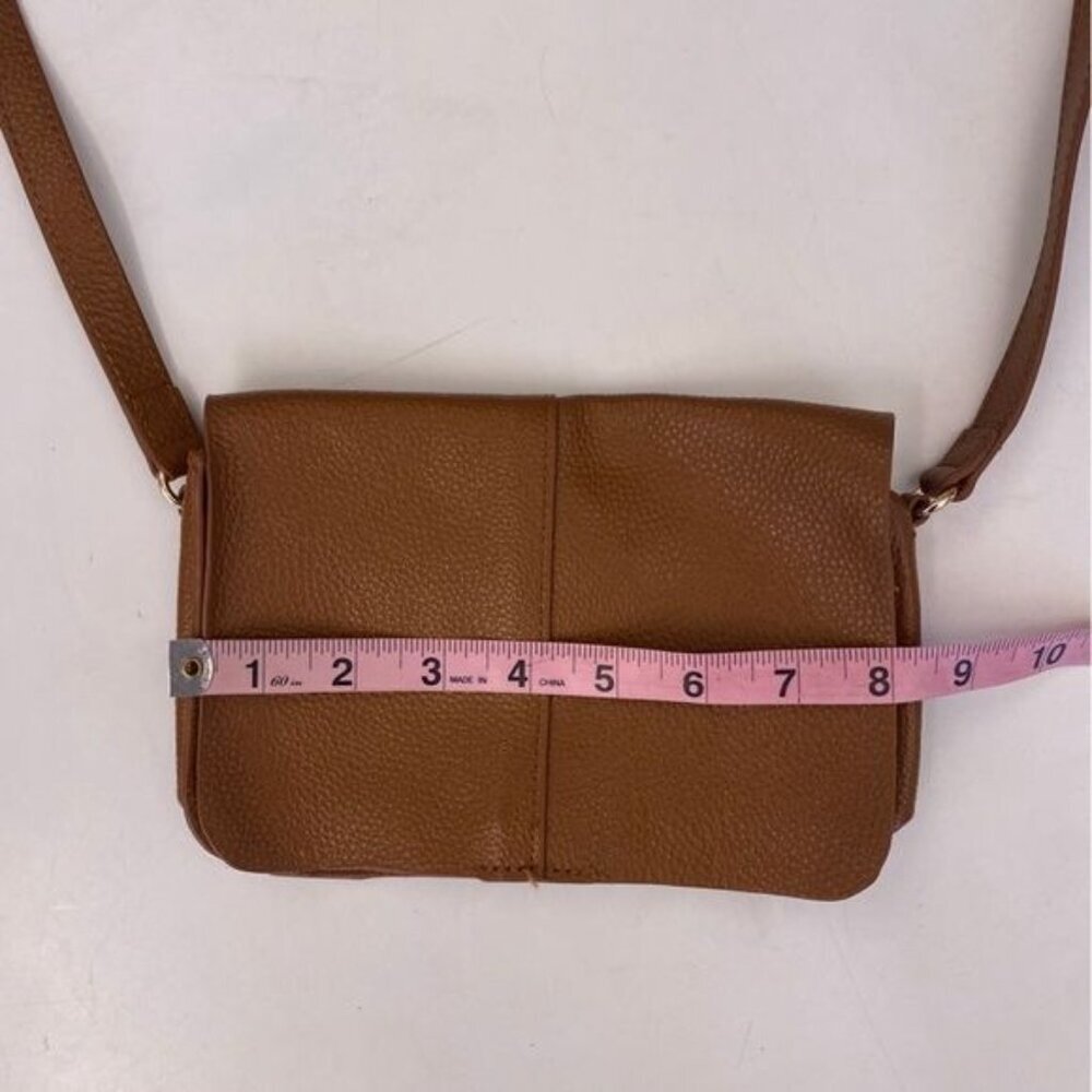 BTB Los Angeles || Kelly Crossbody Bag Soft Leather‎ Unlined Cognac Brown - Picture 7 of 11